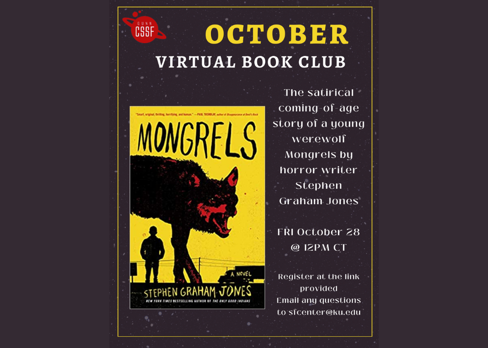 October Book Club Flyer: Mongrels by Stephen Graham Jones